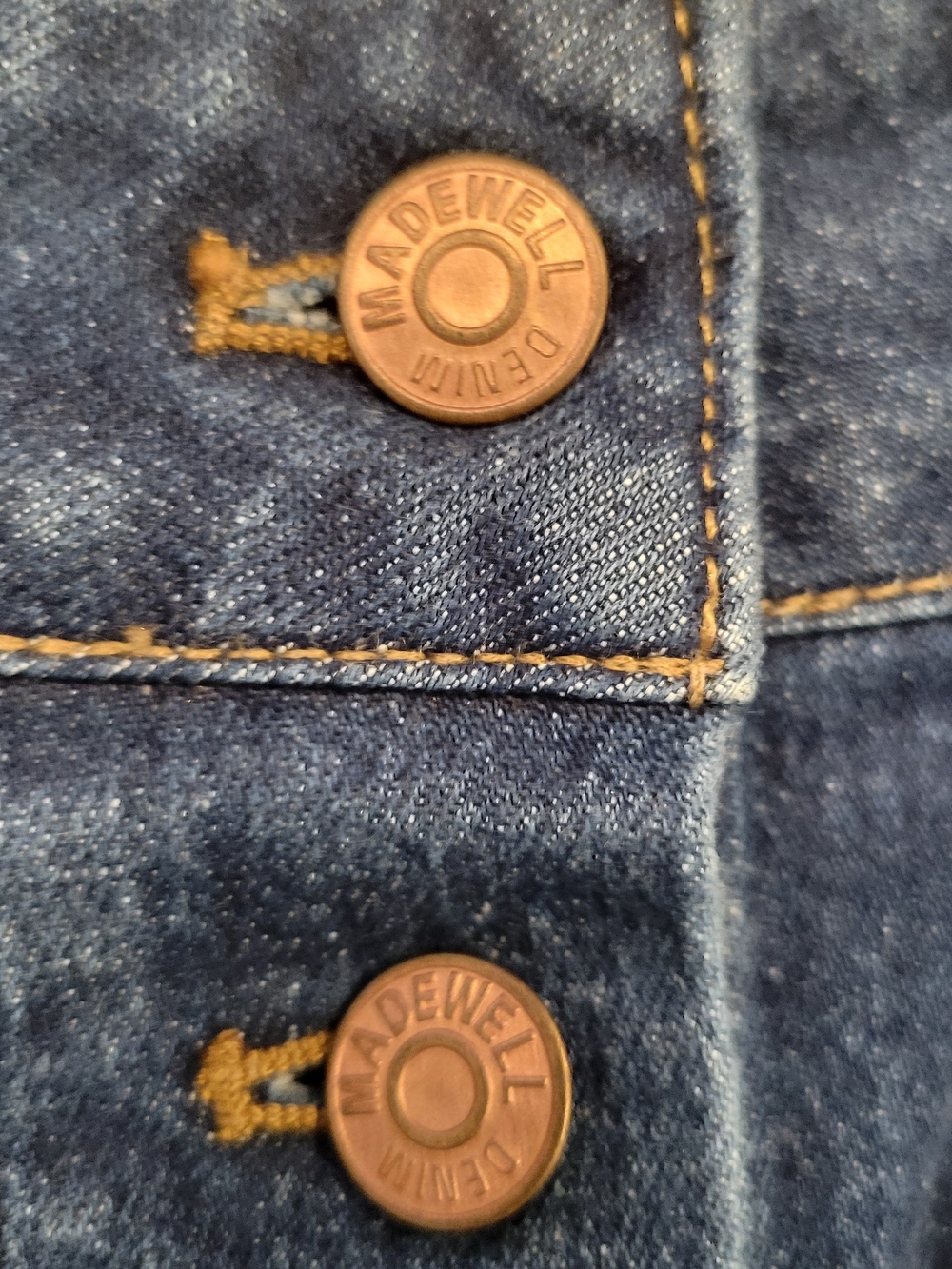Madewell Dark Blue Button-Front Denim A-Line Skirt - Picture 4 of 6